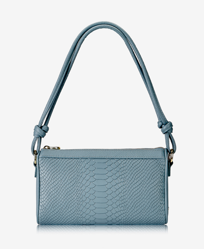Shop Gigi New York Maggie Leather Shoulder Bag In Slate Blue