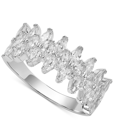 Shop Giani Bernini Cubic Zirconia Marquise Cluster Ring In Sterling Silver, Created For Macy's
