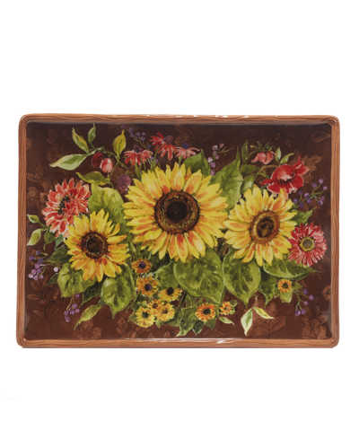 Shop Certified International Harvest Blessings Rectangular Platter In Red