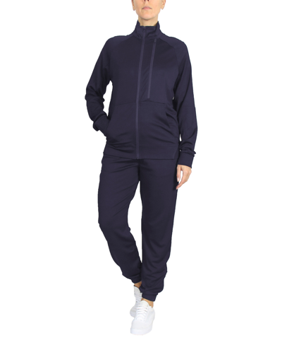 GALAXY BY HARVIC WOMEN'S MOISTURE WICKING PERFORMANCE ACTIVE TRACK JACKET AND JOGGER SET, 2-PIECE 