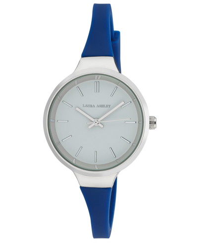Shop Laura Ashley Women's Quartz Blue Silicone Watch 34mm