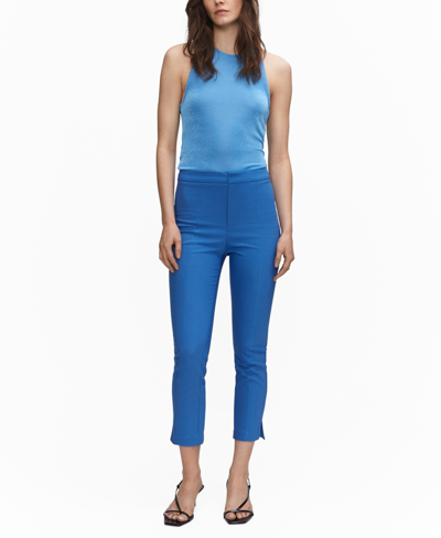 Shop Mango Women's Crop Skinny Pants In Blue