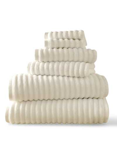 Shop Blue Loom Mason 100% Cotton Low Twist 6 Piece Towel Set In Ivory