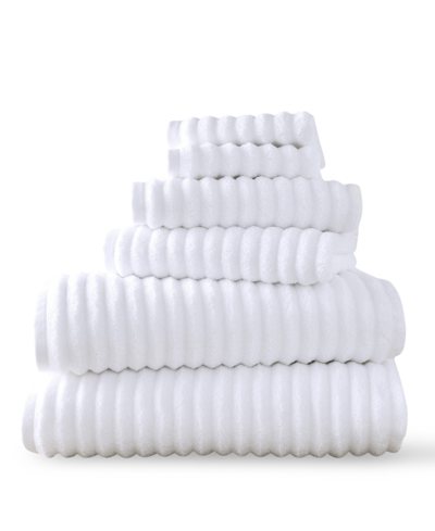 Blue Loom Mason 100% Cotton Low Twist 6 Piece Towel Set In White