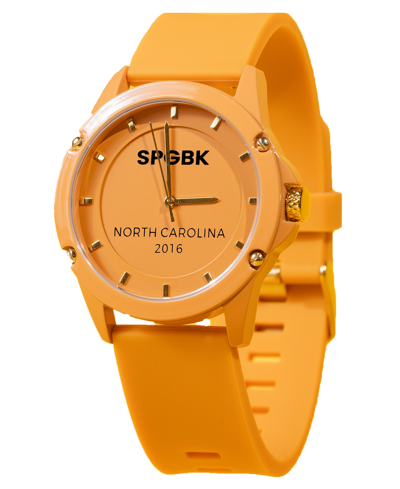 Shop Spgbk Watches Unisex Hope Mills Three Hand Quartz Orange Silicone Watch 44mm