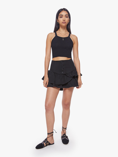 Shop Mother The Pixie Minx Mini Skirt Pitch Denim (also In 23,24,25,26,27,28,29,30,31,32,33,34) In Black