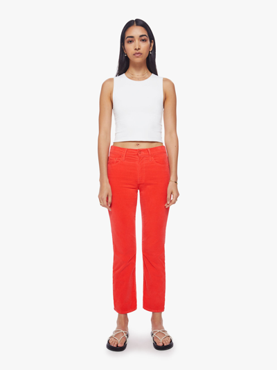 Shop Mother The Mid Rise Rider Ankle Ember Glow Jeans In White