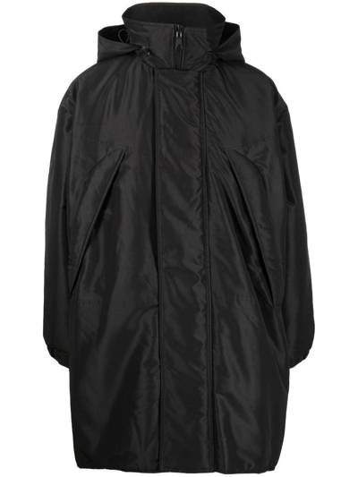 Shop Our Legacy Hooded Concealed-fastening Parka Coat In Black