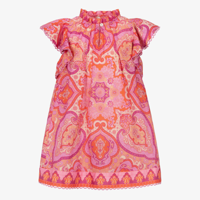 Shop Zimmermann Girls Pink Cotton Paisley Dress