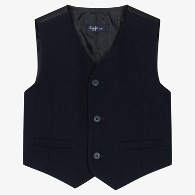 Shop Il Gufo Boys Blue Button-up Waistcoat