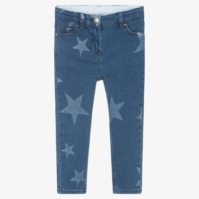 Shop Stella Mccartney Kids Girls Blue Star Print Skinny Jeans