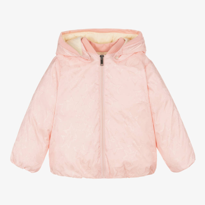 Shop Gucci Girls Pink Double G Down Puffer Jacket