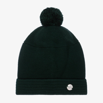 Shop Artesania Granlei Dark Green Knitted Pom-pom Hat