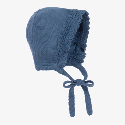 Shop Artesania Granlei Blue Knitted Baby Bonnet