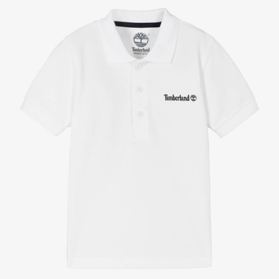 Timberland Kids' Boys White Organic Cotton Polo Shirt | ModeSens