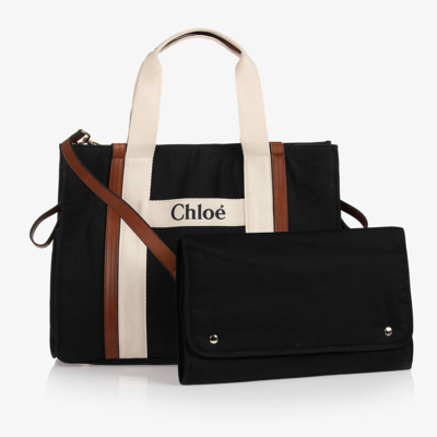 Shop Chloé Black Organic Cotton Changing Bag (39cm)