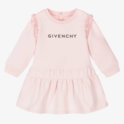 Shop Givenchy Girls Pale Pink Cotton Jersey Dress