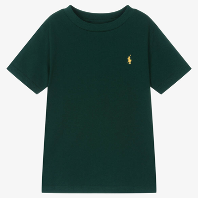 Shop Ralph Lauren Boys Green Cotton Jersey T-shirt