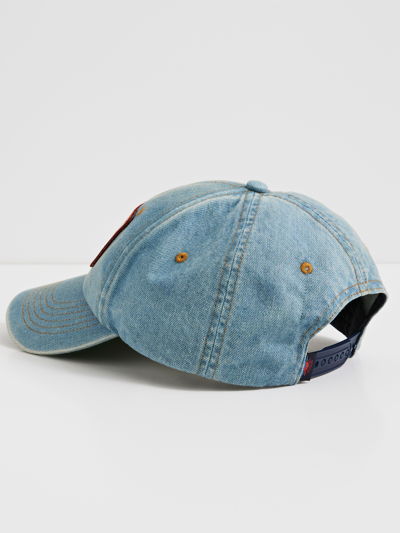 Shop Faherty Denim Baseball Hat In Mountain Indigo Wash