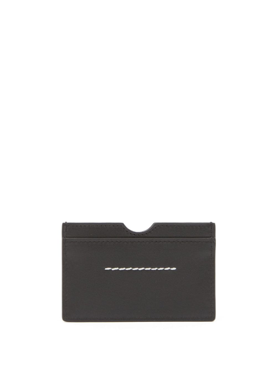 Shop Mm6 Maison Margiela Numeric Logo-embossed Card Holder In Schwarz