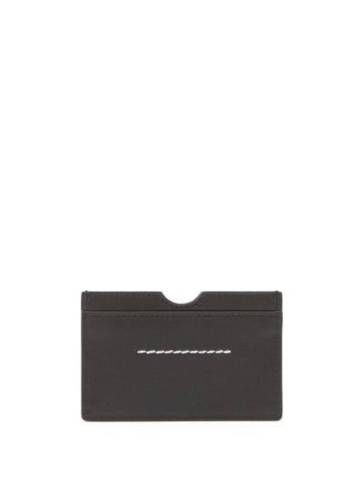 Mm6 Maison Margiela Logo-embossed Card Holder In Schwarz