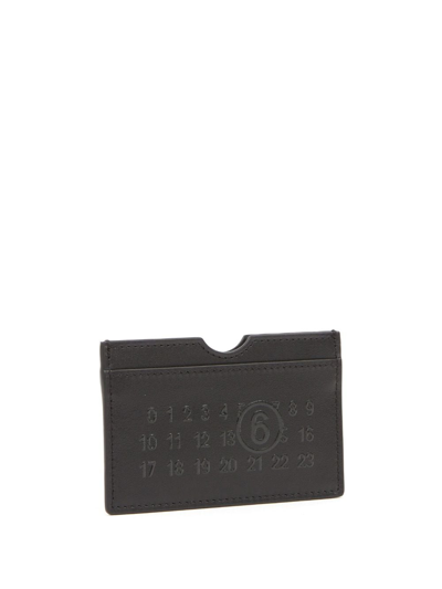 Mm6 Maison Margiela Logo-embossed Card Holder In Schwarz