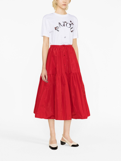 Patou Floral Logo-print T-shirt In Weiss
