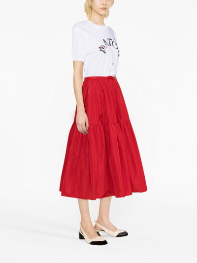 Patou Floral Logo-print T-shirt In Weiss