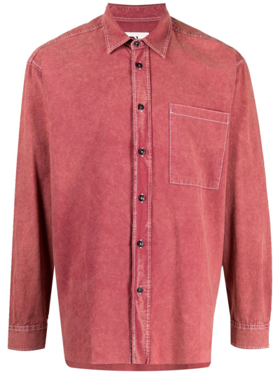 Shop President's Long-sleeve Cotton Shirt In Rot