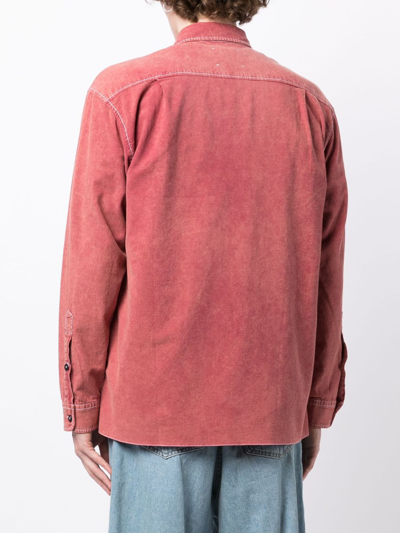 Shop President's Long-sleeve Cotton Shirt In Rot