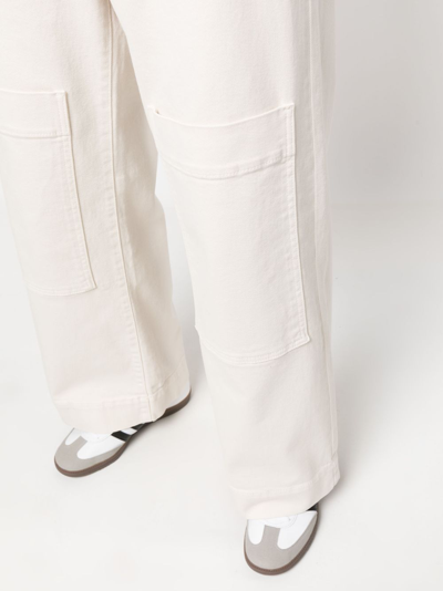 P.a.r.o.s.h Multiple-pockets High-waisted Trousers In Weiss