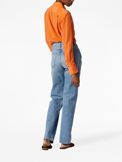 Equipment Leona Button-up Silk Shirt In Orange