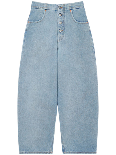 Shop Mm6 Maison Margiela Mid-rise Cropped Jeans In Blau