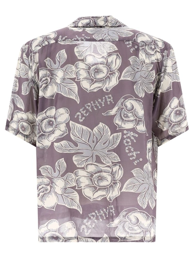 Shop Kapital "zephyr Anemone" Shirt In Grey