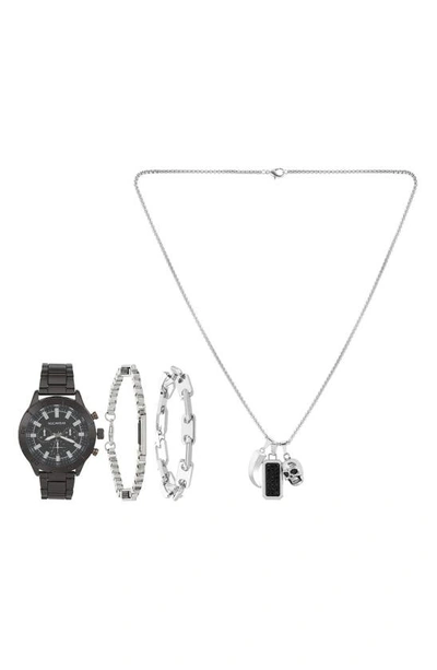 Shop I Touch Bracelet Watch, Bracelets & Necklace Gift Set, 49mm In Black