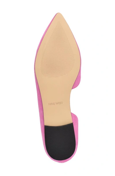 Shop Nine West Blaha Half D'orsay Pointed Toe Flat In Dark Pink 650