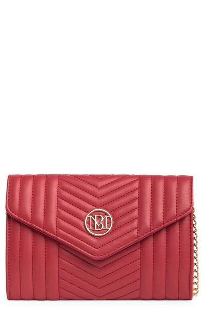 Shop Badgley Mischka Chevron Quilted Crossbody Bag In Red