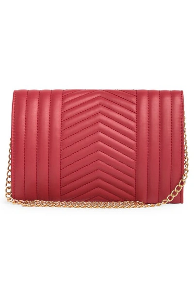 Shop Badgley Mischka Chevron Quilted Crossbody Bag In Red