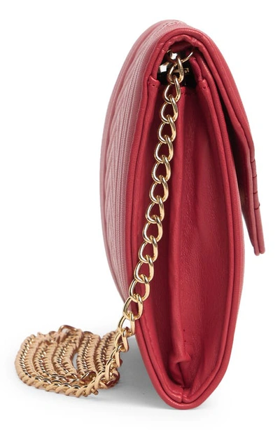 Badgley Mischka Chevron Quilted Crossbody Bag In Red