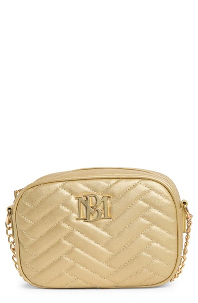 Shop Badgley Mischka Quilted Camera Bag In Metallic Gold