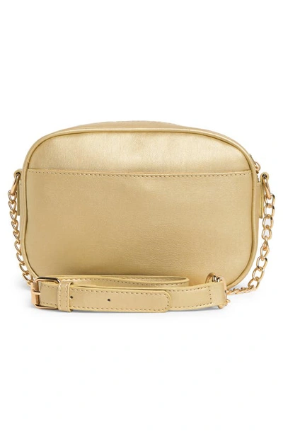 Shop Badgley Mischka Quilted Camera Bag In Metallic Gold