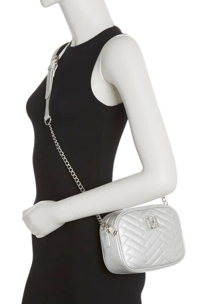 Badgley Mischka Quilted Camera Bag In Metallic Grey