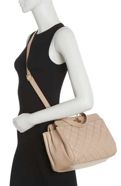 Shop Badgley Mischka Diamond Quilted Tote Bag In Taupe