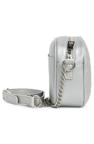 Badgley Mischka Quilted Camera Bag In Metallic Grey