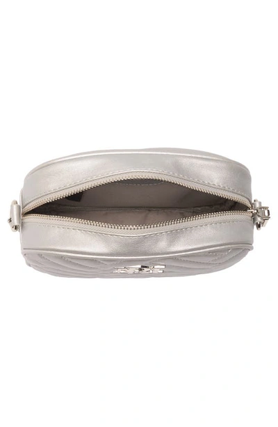 Badgley Mischka Quilted Camera Bag In Metallic Grey