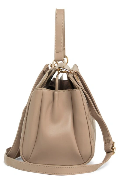 Badgley Mischka Diamond Quilted Tote Bag In Taupe