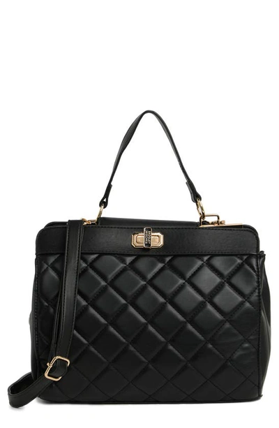 Shop Badgley Mischka Diamond Quilted Tote Bag In Black