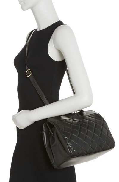 Shop Badgley Mischka Diamond Quilted Tote Bag In Black
