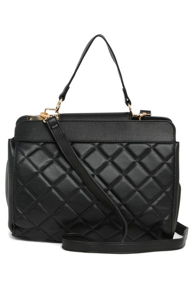 Shop Badgley Mischka Diamond Quilted Tote Bag In Black