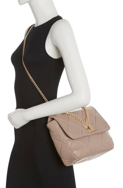 Badgley Mischka Large Quilted Crossbody Bag In Taupe